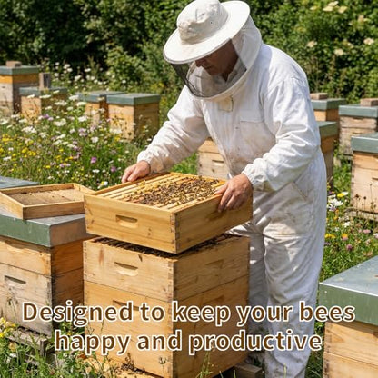 10 Frame Langstroth Medium Super Box Dipped in Beeswax, Bee Hive Box Sections of Wood for Beehives Include Beehive Frames and Wax Foundations, 20 Pack(Green Unassembled) - size: Medium 20pack