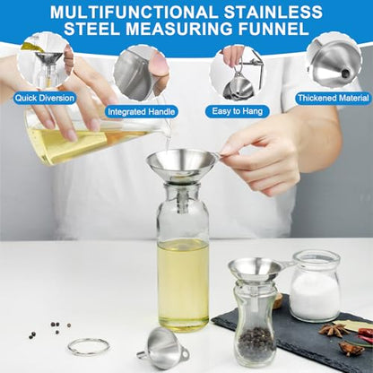 Measuring Cups and Spoons Set 21 Piece, 11 Stainless Steel Nesting Measuring Spoons and Cups with 3 Plastic Measuring Cup, 3 Funnel, 3 Brush, 1 Ruler, Measuring Cup Set for Kitchen Baking Liquid Dry - color: 21 Piece