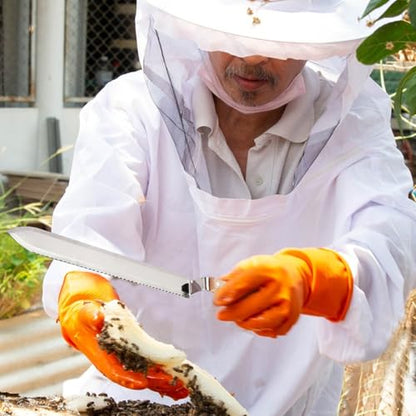 Uncapping Cutter Beekeeping – Stainless Steel Honey Knife, Serrated Edge bee Cutter | Professional Beekeeper Hand Tool for Fast Honey Frame uncapping and Smooth Extraction in hive Maintenance - color: Single sided