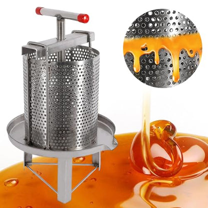 Honey Press Extractor Beekeeping Stainless Steel Manual Honey Press Machine Tool,Sturdy and Durable Manual Honey Presser Good Filtering Effect