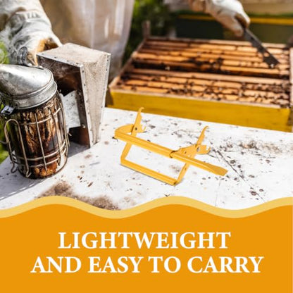 Operitacx Yellow Beekeeping Frame Holder Clamp with Stainless Steel and Plastic Lightweight Design, Ergonomic Handle for Hive Inspections and Honeycomb Frame Lifting Tool
