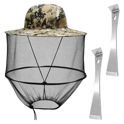 1 Pcs Bee Keeper Hat, A Beekeeping Hat Featuring a Breathable Veil and Drawstring Design, Equipped with a Honey Scraper for Beekeeping Protection and Honey Harvesting