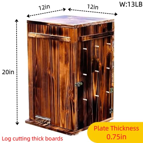 Beehive Box Kit, Pine Wood Integrated Vertical Beeswax Coated Beehive, Without Nest Frame, with Metal Hive Entrance (Carbonized Version, Integrated Vertical Beehive) - color: Carbonized version, size: Integrated Vertical Beehive