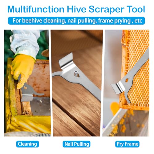 1 Pcs Beekeeping Stainless Steel Hive Scraper Tool J Hook | Multi-Functional Hive Tool for Beekeepers
