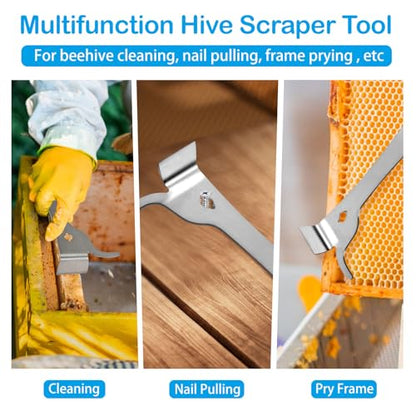 1 Pcs Beekeeping Stainless Steel Hive Scraper Tool J Hook | Multi-Functional Hive Tool for Beekeepers