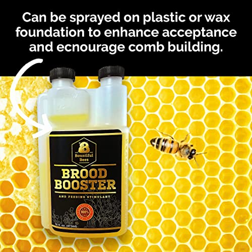 Brood Booster & Feeding Stimulant – 4 Gallon – Natural Honey Bee Supplement – Boosts Colony Growth – Prevents Syrup Fermentation – Aids Comb Building – Great for Nucs & Swarms - size: 4 Gallon