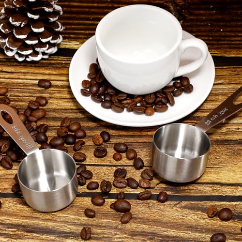 2Pcs 1/8 Cup Measuring Cup, 30ml Scoop, Stainless Steel Measuring Cups, Coffee Scoops, Measuring Scoops for Canisters Tablespoon Measure Spoon, Short Handle Cooking Measuring Scoop(30ML) - color: 2 Pcs/Short Handle