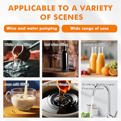 110V Electric Wine Transfer Pump with Flow Control & Auto Start-Stop, Includes Food-Grade Liquid injection Gun & PVC Hose - for Wine Brewing/Car Urea/Edible Oil Transfer