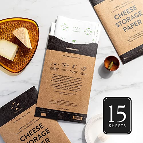 Formaticum 15-Pack Zero Cheese Storage Paper, Compostable, Biodegradable, and Plastic-Free Paper to Keep Cheese and Charcuterie Fresh, Kitchen Organization 9 x 13 Inches - size: 15-Pack-Sheets