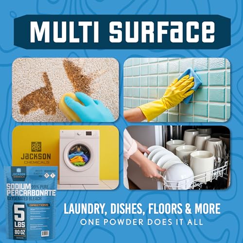 Sodium Percarbonate 5 lb – Chlorine-Free Laundry Booster, Eco-Friendly Stain & Odor Remover, Multipurpose Cleaner - Oxygenated Bleach Powder