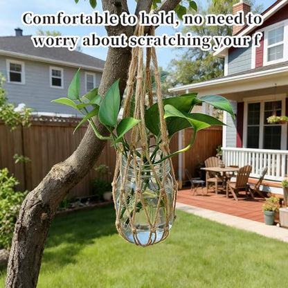 5 Pack Mason Jar Hanging Net, Handwoven Rope Mesh Hanger, Rustic Decorative for Wide Mouth Mason Jar, Ball Pint Jar, and Canning Jars
