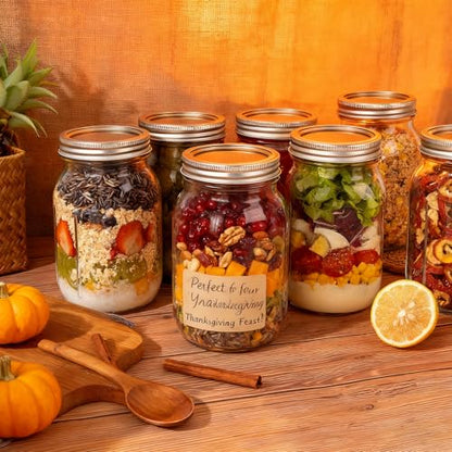 WELLIFE Wide Mouth Mason Jars, 6 Pack Mason Jars 32 oz for Pickling, Canning, Fermenting and Food Storage, Microwave & Dishwasher Safe - color: Clear Mason Jars 32oz-6Pcs