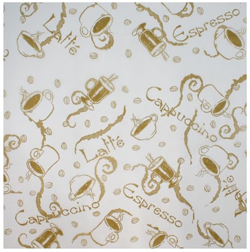 MADE IN USA 1,000 Sheets of Grease-Resistant Food Grade Waxed Kraft Deli Tissue Paper, 12" X 12" (Café Latte Print) - color: Café Latte Print