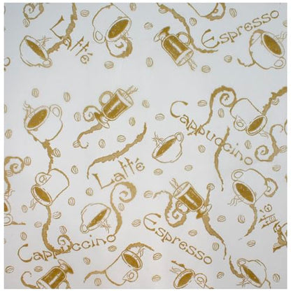 MADE IN USA 1,000 Sheets of Grease-Resistant Food Grade Waxed Kraft Deli Tissue Paper, 12" X 12" (Café Latte Print) - color: Café Latte Print