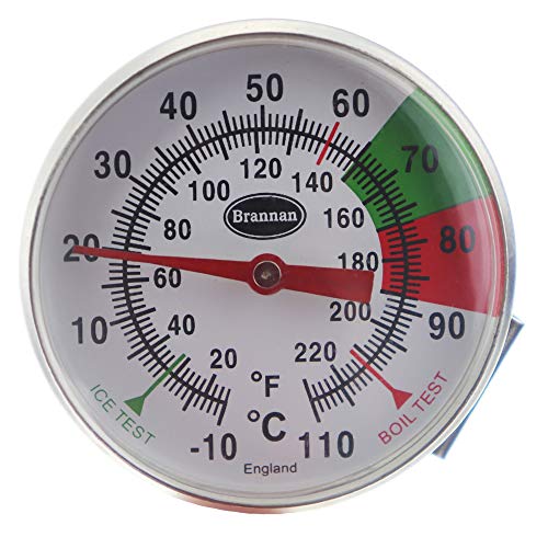 Brannan Frothy Milk Thermometer for Steaming Milk with 125 mm Stainless Steel Probe and Clip Barista Coffee Great for Frothing