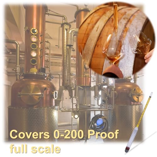 3Pcs Hydrometer Alcohol 0-200 Proof Tralle - Accurate, Easy-to-Use Alcohol Tester for Moonshine Distilling, Home Brewing & Liquor | Alcoholmeter for All Skill Levels