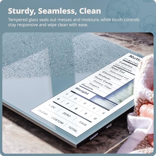 Greater Goods Digital Nutrition Scale – Accurate Macro and Calorie Tracking for Meal Prep, Weight Loss, and Healthy Eating | 2,000 Built-in Foods, Intuitive Nutrition Label Display, 11lb Cap, Blue - color: Stone Blue
