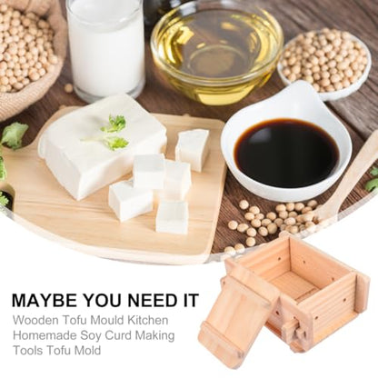 Hemoton Wooden Tofu Mold Frame 8.66X7.67X4.13In Tofu Maker Pressing Mold for Homemade Soy Curd Cheese Making Kitchen Tool