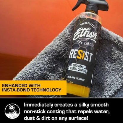 Ethos RESIST Graphene Spray Coating for Cars – Graphene Ceramic Coating Spray, Extreme Hydrophobic Protection, Gloss Enhancement, Ceramic Coating for Cars (16oz (2 Pack)) - color: 16oz (2 Pack)