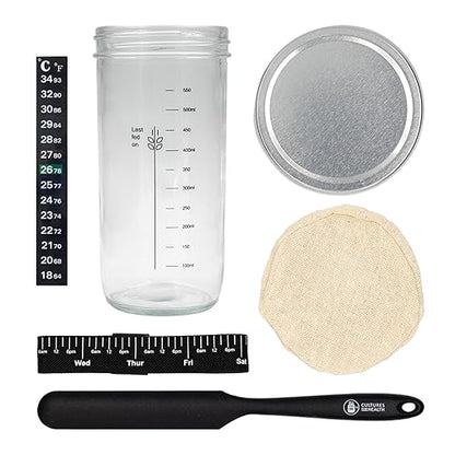 Cultures for Health Whole Wheat Sourdough Starter, Bread Lame, & Starter Jar Kit Bundle | Essential Baking Supplies for Homemade Bread | DIY Breadmaking Kit