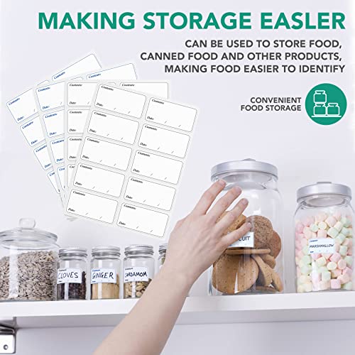 Freezer Labels, Pack of 200, Easy to Peel, Food Label Stickers for Food Storage Boxes, Jars, Waterproof, Leaves No Sticky Residue After Use, 3 * 6cm