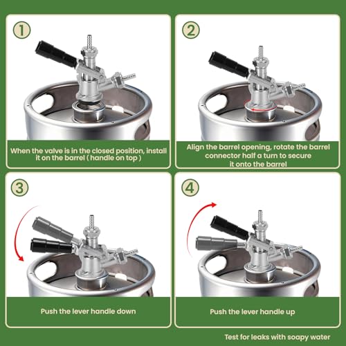 Keg Coupler Sankey D Tap - 304 Stainless Steel Probe, High Material D System for 5/16" ID and 5/8"ID Hose, US Sankey Compatible Beer, Keg Dispenser