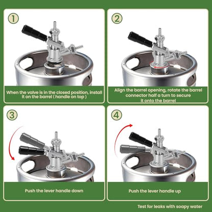 Keg Coupler Sankey D Tap - 304 Stainless Steel Probe, High Material D System for 5/16" ID and 5/8"ID Hose, US Sankey Compatible Beer, Keg Dispenser