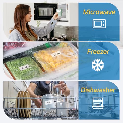 1000 Pcs Removable Freezer Labels, 1" x 2" Blank Label Stickers with Perforation Line Waterproof Oil-Proof Sticker Labels Storage for Food Containers Jars Bottle