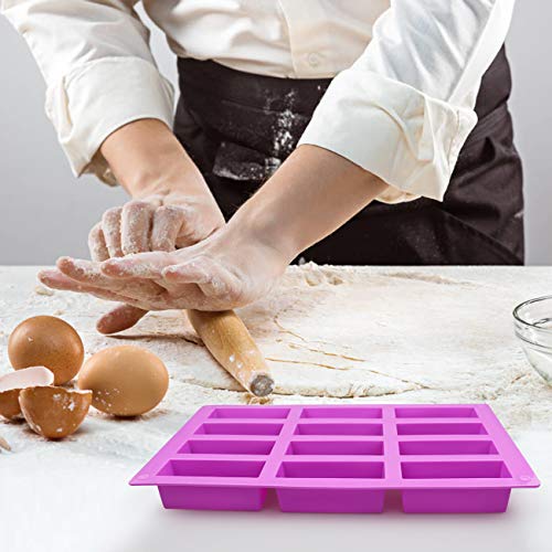 Palksky (2 Pack 12 Cavity Medium Narrow Silicone Rectangle Molds/Molds/Protein Bars mold/Energy Bars Maker for Caramel Bread Loaf Muffin Brownie Cornbread Cheesecake Pudding Soap Butter Mould - style: 2PCS 12 Bar Mold