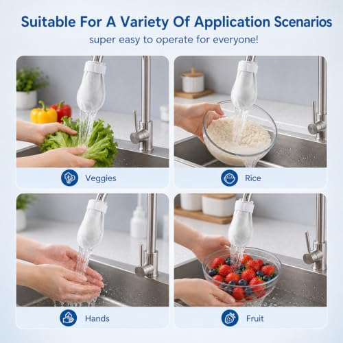 50 Pack High Density Faucet Filter Cotton Pouches, Anti-Splash Tap Water Purifier Bags, Fine Mesh Sediment Barrier Reduces Rust & Limescale, Universal Kitchen Tap Water Filter Guard for Home Daily Use