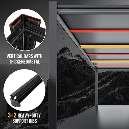 REIBII 60" W Garage Shelving Heavy Duty, 3000LBS Freestanding Metal Shelves with Double-Layer Columns and Reinforced Anti-Wobble Design for Garage, Basement, Workshop, Office - size: 60" W x 24" D x 72" H