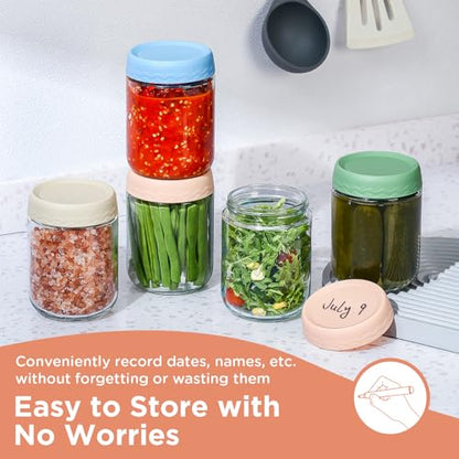 DRKIO 16 Oz Overnight Oats Containers with Lids - 6 Pack Glass Storage Jars with Airtight Lids Wide Mouth Mason Food Jars Great for Meal Prep Salad Chia Pudding Snacks Yogurt Sugar Spice Cereal - color: 16 Oz - 6 Colors