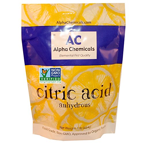 Alpha Chemicals Non-GMO Project Verified Citric Acid - 1 Pound – Organic - size: 1 Pound (Pack of 1)