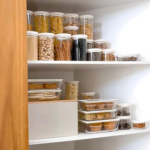 Urban Green Glass Food Container Set with Glass Lid, 4 Pack, Food Storage Containers Set, Airtight, LeakProof, 100% Plastic Free, Meal Prep Containers (White Color) - color: White Sand - 4P