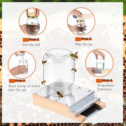 Colingmill 4 Pcs Light Wood Feeder for Hive Front Beehive Entrance Feeders Bee Watering Station Feeding Equipment Beekeeper Drinking Tool Beekeeping Equipment for Feeding Water or Sugar Syrup