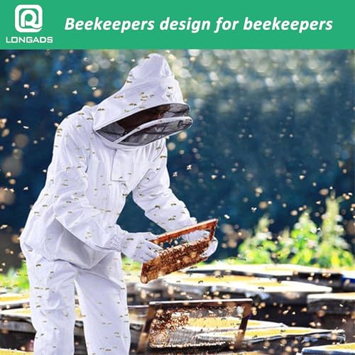 Professional Bee Suit for Kid and Girl, Kid Beekeeping Suit Beekeeper Suit with Glove &Ventilated Hood, Multi-Size Bee Outfit for Backyard and Bee Keeper for Bee Keeper Catcher Christmas Costume - size: Kid-L for 3'9"-4'3"