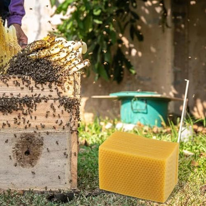 30Pcs Beeswax Beehive Foundation Sheets 9X13.2cm Natural For Honeycomb Nesting Base For Bee Hive Frames And For Beekeeping Equipment