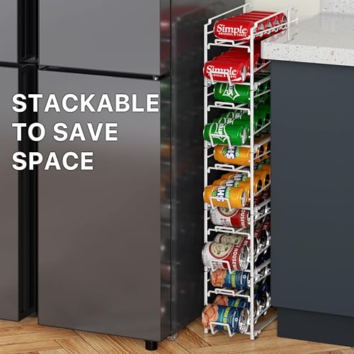 Simple Houseware Stackable Beverage Soda Can Dispenser Organizer Rack, White - 2 Pack - color: White, size: Standard