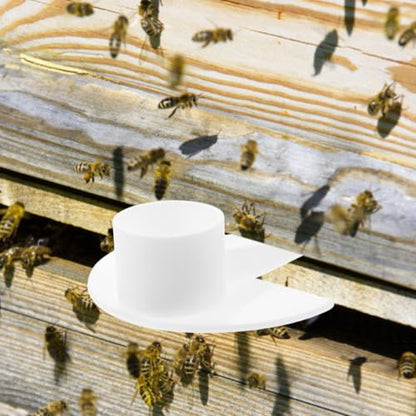 GANAZONO 10pcs Bee Water Feeding Tools for Beekeeping White Plastic Bee Feeder Station Versatile Usage to Enhance Beekeeping Efficiency for Home