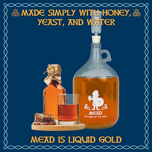 Jigger N' Dash Mead Making Kit - Reusable Do-It-Yourself Honey Mead Making Kit - Mead Kit Complete - All the Mead Supplies You Need Makes 1 Gallon of Mead – Mead Brewing Kit Home Brewing Starter Sets