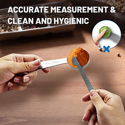 8PCS Measuring Spoons, Premium Heavy Duty Stainless Steel Measuring Spoons Cups Set, Small Tablespoon with Metric and US Measurements, Set of 8 for Measuring Dry and Liquid Ingredients - size: 8PCS