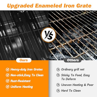 Electactic 3-Burner Propane Gas BBQ Grill with Side Burner,Stainless Steel Grill with Porcelain-Enameled Grates,34000 BTU Barbecue Grill, Suitable for Outdoor Cooking,Camping,Patio Backyard - size: 3 Burner Gas Grills with Side Burner