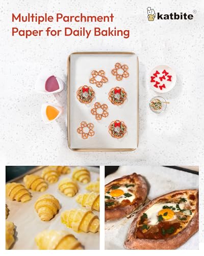 Katbite 16x24 inch Heavy Duty Parchment Paper Sheets, 100Pcs Precut Non-Stick Full Parchment Sheets for Baking, Cooking, Grilling, Frying Steaming, Full Sheet Baking Pan Liners [Extra Strong Series] - size: 16"x24"-100