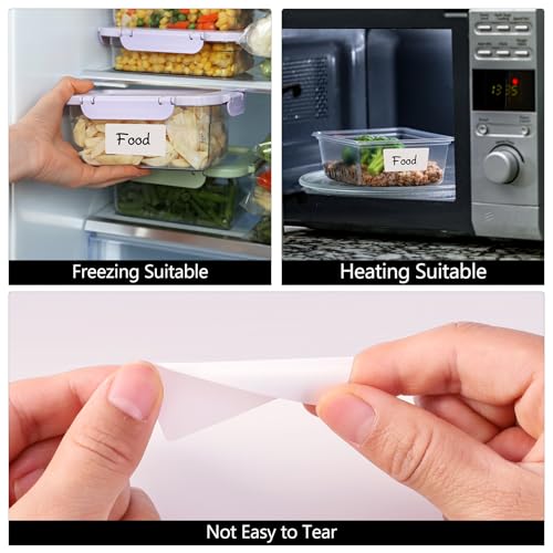 2000 Freezer Labels 1" x 2", Removable Waterproof Food Container Stickers | Perforated Rolls, Oil-Resistant Paper, Strong Adhesive, Residue-Free Removal, for Jars, Bottles, Bags, and Containers