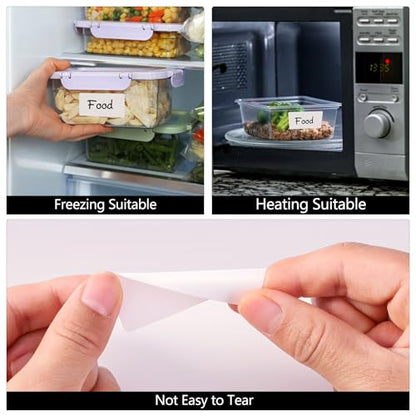 2000 Freezer Labels 1" x 2", Removable Waterproof Food Container Stickers | Perforated Rolls, Oil-Resistant Paper, Strong Adhesive, Residue-Free Removal, for Jars, Bottles, Bags, and Containers