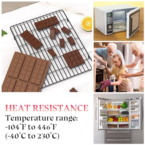 2 Pieces Silicone Break Apart Chocolate Moulds,Silicone Square Mold,Non-Stick Candy Chocolate Bar Mold,Reusable Candy Protein Silicone Chocolate Mold （D） - color: 2pcs