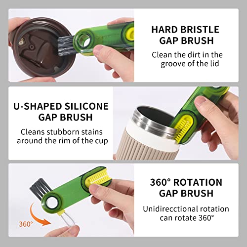 3 in 1 Cup Lid Gap Cleaning Brush Set, Multifunctional Insulation Bottle Cleaning Tools, Mutipurpose Tiny Silicone Cup Holder Cleaner, Home Kitchen Cleaning Tools (3Pcs Blue) - color: Blue
