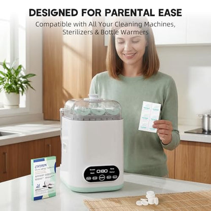 Descaling Tablets for Bottle Washer, 24 Count – Universal Fit Most Bottle Washer Models – Effective for Removing Milk & Limescale, Works with Washer, Warmer, Sterilizer & Formula Maker - size: 24 Count