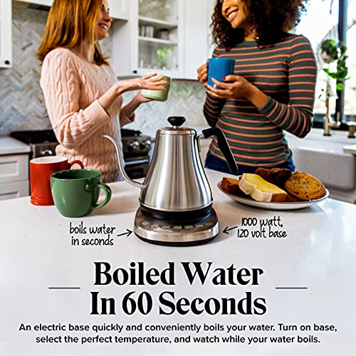 Gooseneck Electric Kettle with Temperature Control - 0.8L Stainless Steel & BPA Free Plastic - Custom Temp Presets for Teas & Coffee - Keep Warm Option - style: Temperature Control & Presets