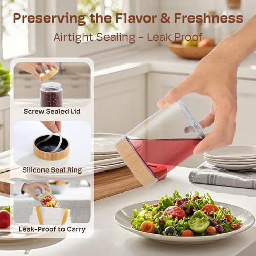 6 Pack 16oz Overnight Oats Containers with Bamboo Lids, Glass Jars with Airtight Lids for Meal Prep, Wide Mouth Mason Salad Jars, Glass Food Storage Container for Yogurt Chia Snacks Spice Sugar - color: 16oz 6 Pack